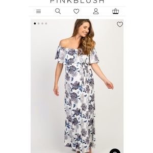 Floral Pink blush maxi dress size medium